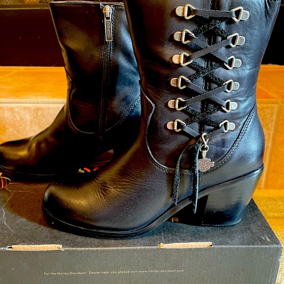 Harley-Davidson® Women's Alanis Black Leather 5.5” Shaft with 2.75” Heel - Picture 3 of 14